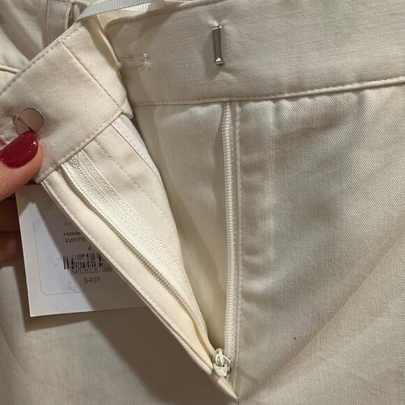 TWP Pants Howard Cuffed Winter White Wide Leg Pockets Zip Fly NWT $495 Size 4 - Picture 5 of 11
